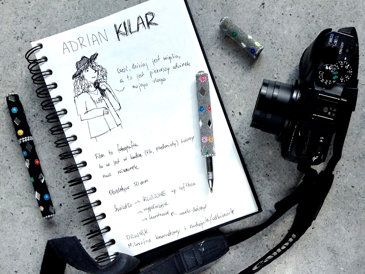 Adrian Kilar robienie vlogów i video - notatki w bullet journal 