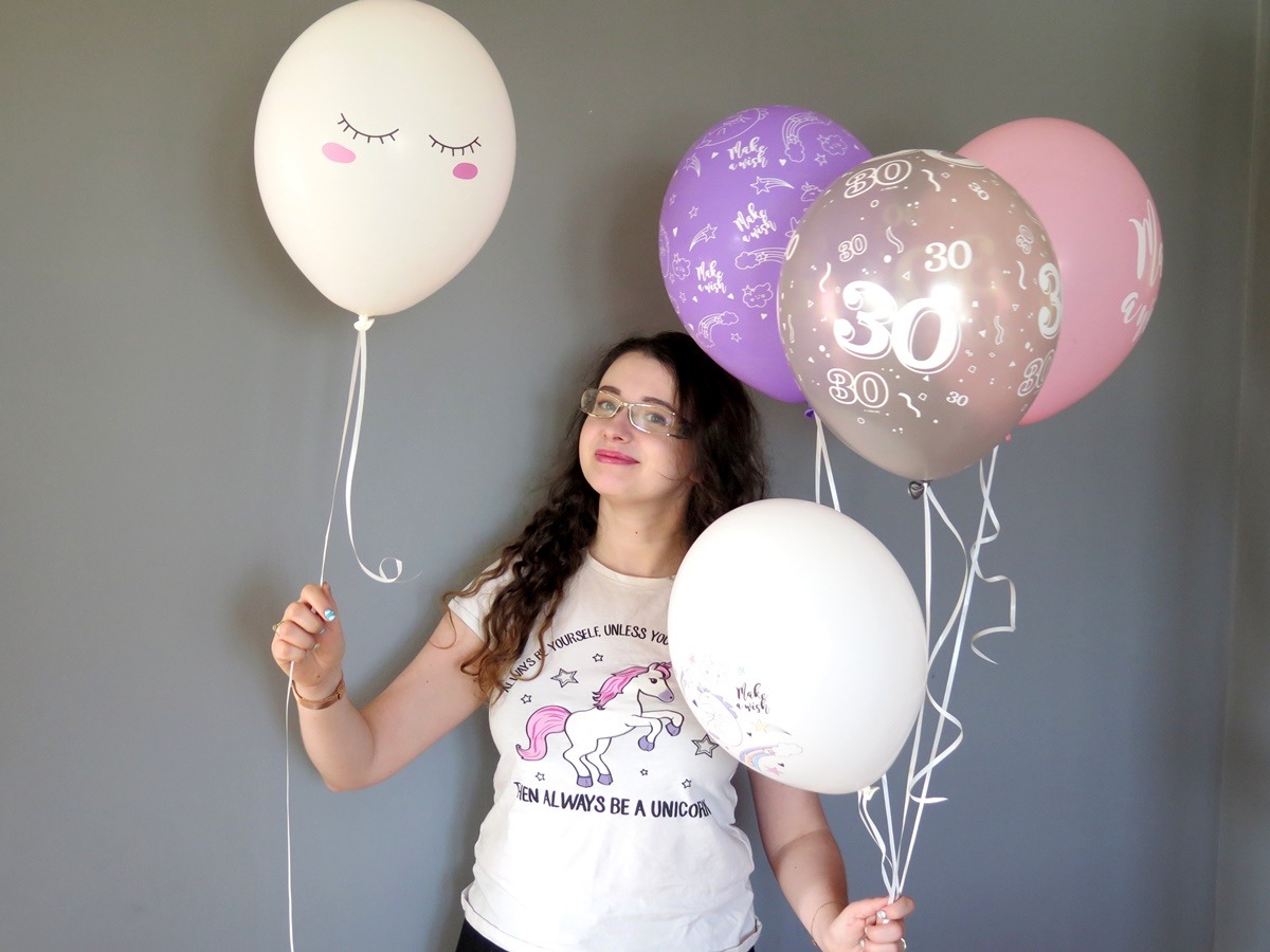 balony z helem na urodziny jednorożec 